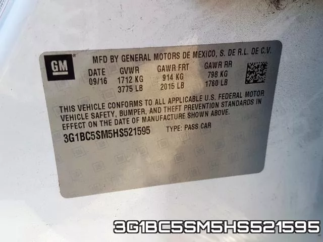 3G1BC5SM5HS521595 фото 2
