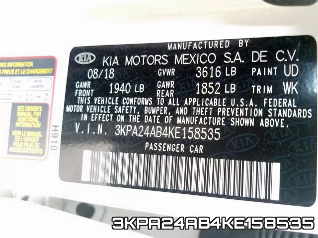 3KPA24AB4KE158535 фото 2