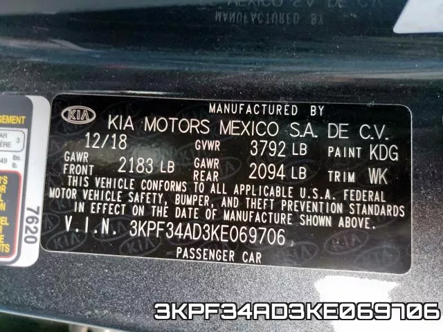 3KPF34AD3KE069706 фото 2