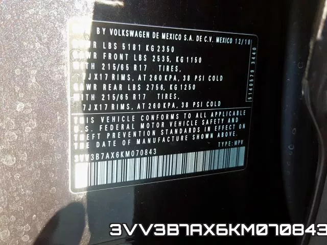 3VV3B7AX6KM070843 фото 2