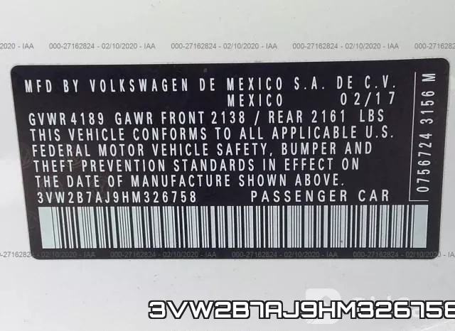 3VW2B7AJ9HM326758 фото 7