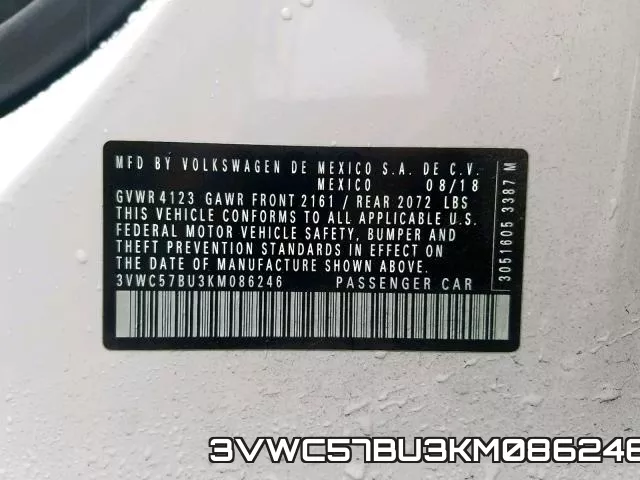 3VWC57BU3KM086246 фото 2