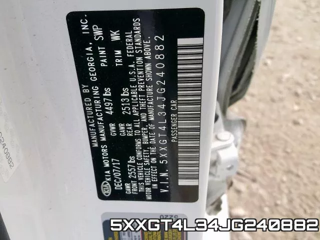 5XXGT4L34JG240882 фото 2