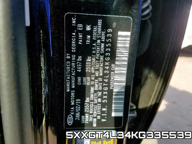 5XXGT4L34KG335539 фото 2
