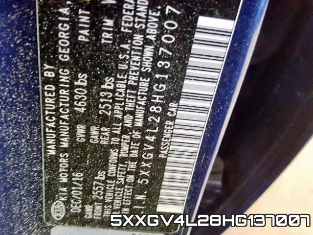 5XXGV4L28HG137007 фото 2