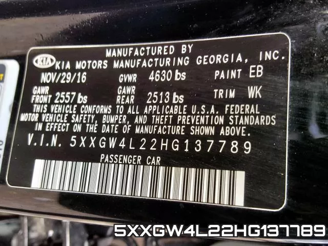5XXGW4L22HG137789 фото 2