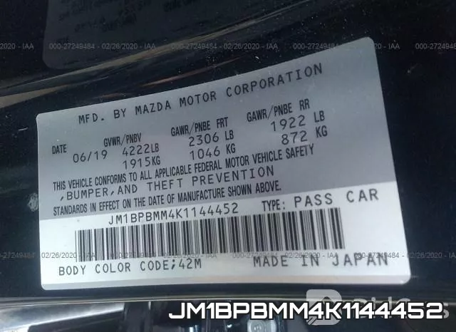 JM1BPBMM4K1144452 фото 6