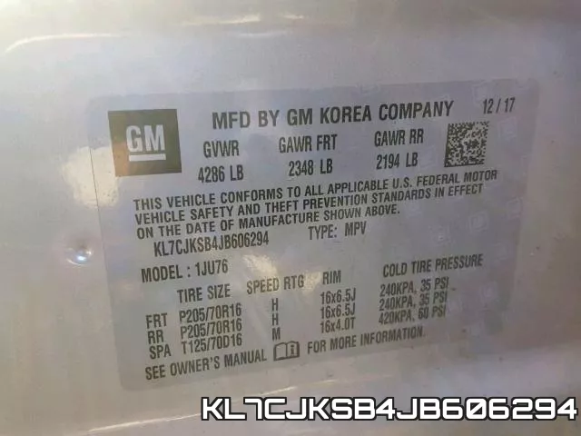 KL7CJKSB4JB606294 фото 2