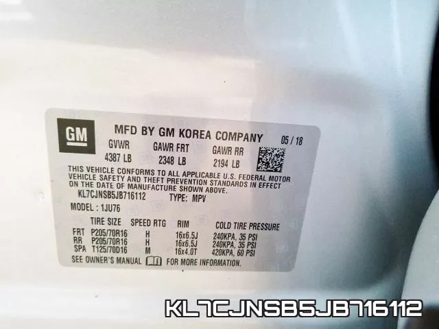 KL7CJNSB5JB716112 фото 2