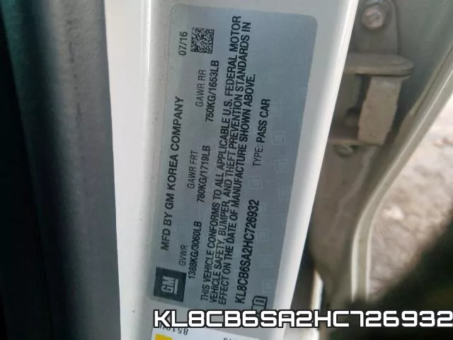 KL8CB6SA2HC726932 фото 2