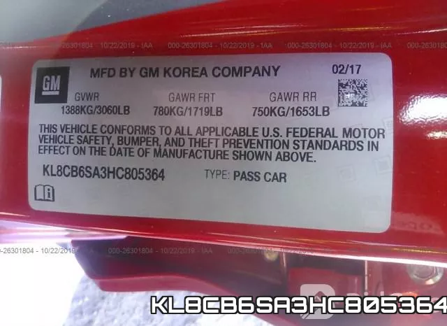 KL8CB6SA3HC805364 фото 9