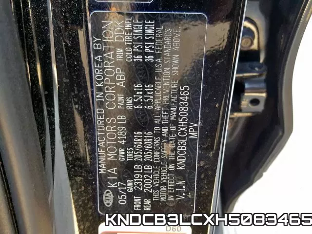 KNDCB3LCXH5083465 фото 2