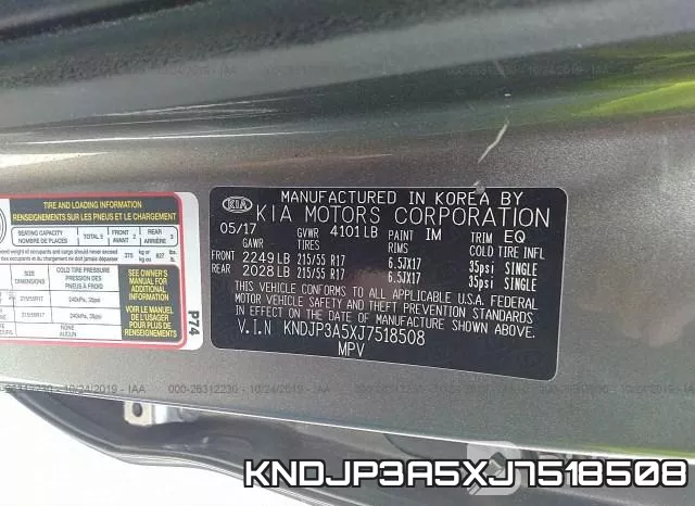 KNDJP3A5XJ7518508 фото 8