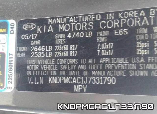 KNDPMCAC1J7331790 фото 10