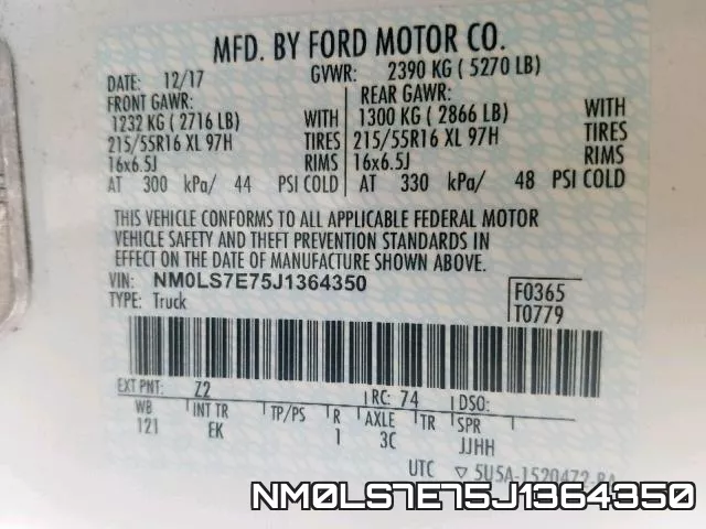 NM0LS7E75J1364350 фото 2