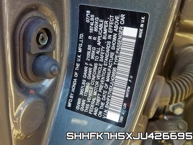 SHHFK7H5XJU426695 фото 2