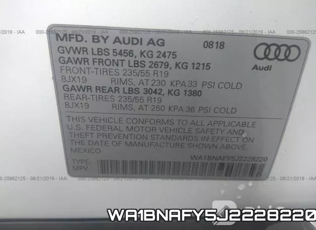 WA1BNAFY5J2228220 фото 7