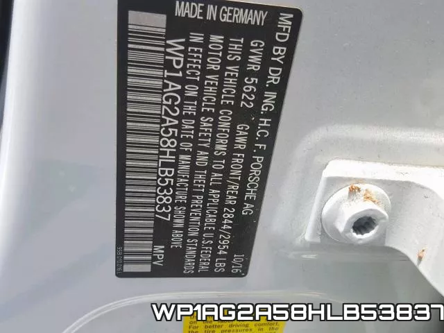 WP1AG2A58HLB53837 фото 2