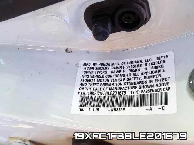 19XFC1F38LE201679 фото 2