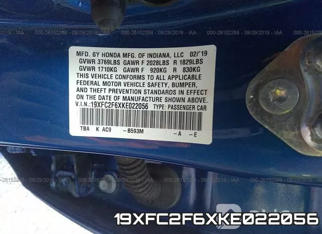 19XFC2F6XKE022056 фото 10