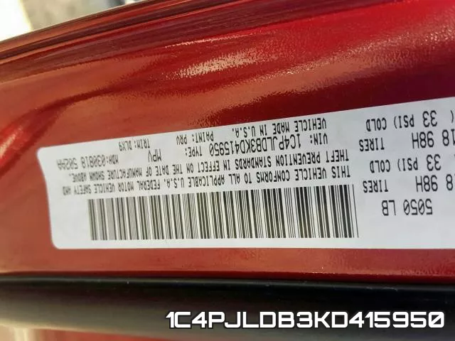 1C4PJLDB3KD415950 фото 2