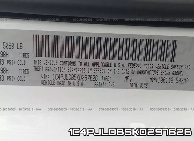 1C4PJLDB5KD297626 фото 9