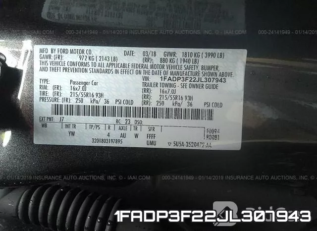 1FADP3F22JL307943 фото 10