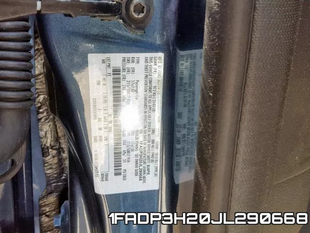 1FADP3H20JL290668 фото 2