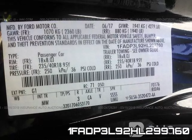1FADP3L92HL299760 фото 10