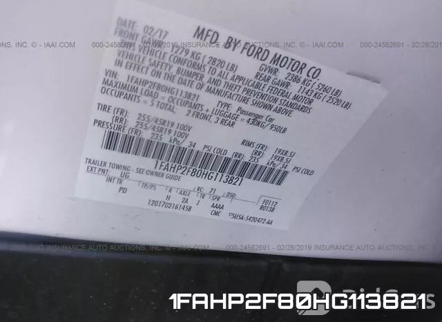 1FAHP2F80HG113821 фото 10