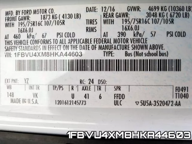 1FBVU4XM8HKA44603 фото 2
