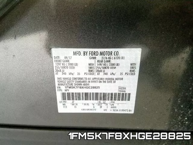 1FM5K7F8XHGE28825 фото 2