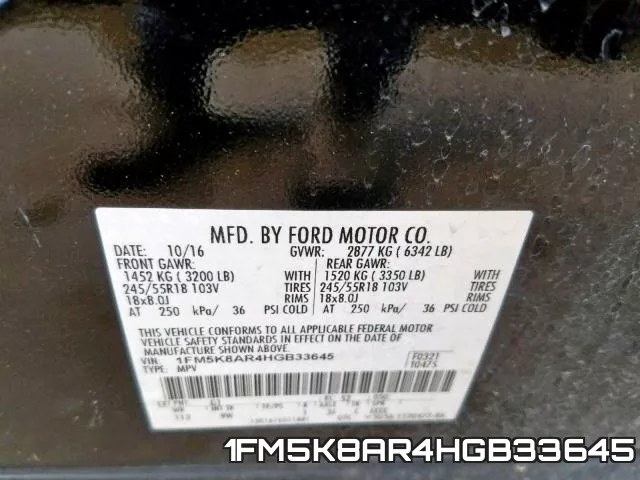 1FM5K8AR4HGB33645 фото 2