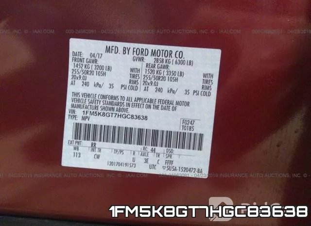 1FM5K8GT7HGC83638 фото 10