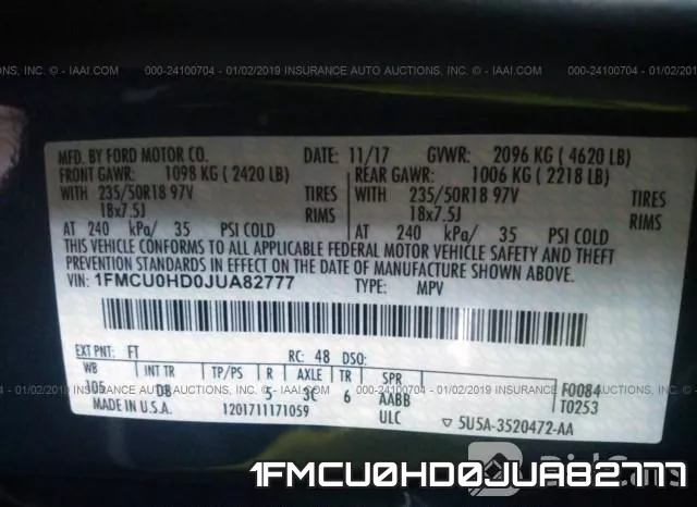 1FMCU0HD0JUA82777 фото 10