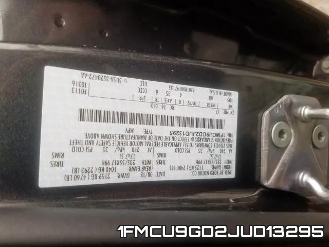 1FMCU9GD2JUD13295 фото 2