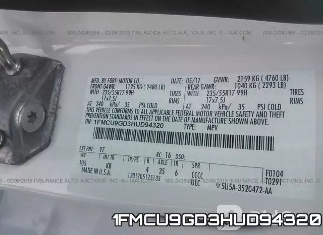 1FMCU9GD3HUD94320 фото 10