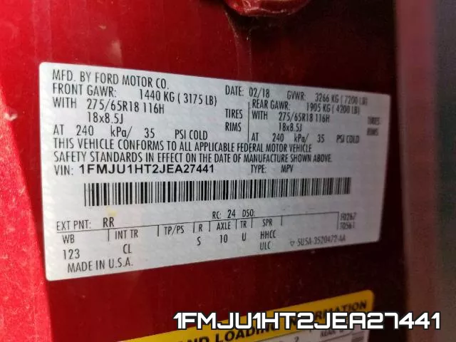 1FMJU1HT2JEA27441 фото 2