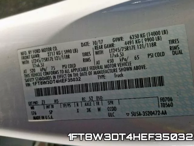 1FT8W3DT4HEF35032 фото 2