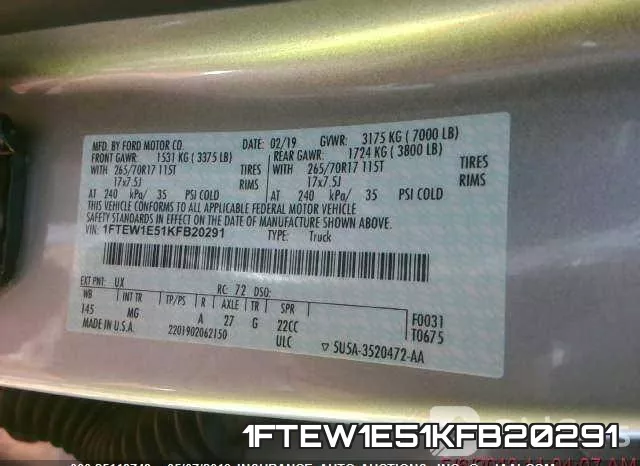 1FTEW1E51KFB20291 фото 10