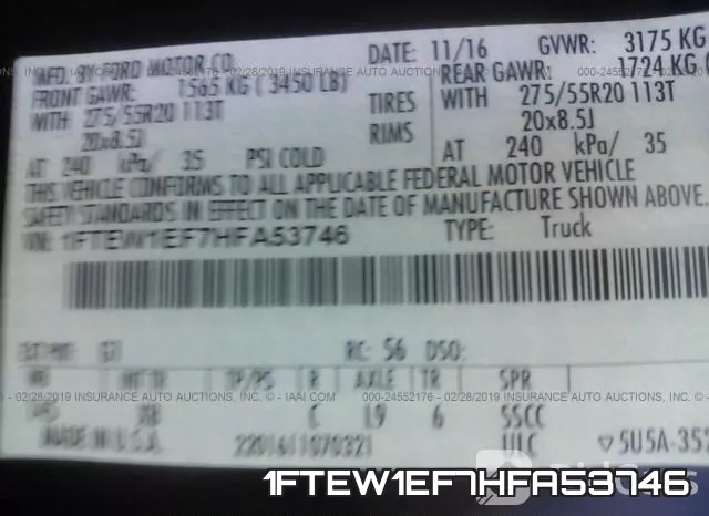 1FTEW1EF7HFA53746 фото 10