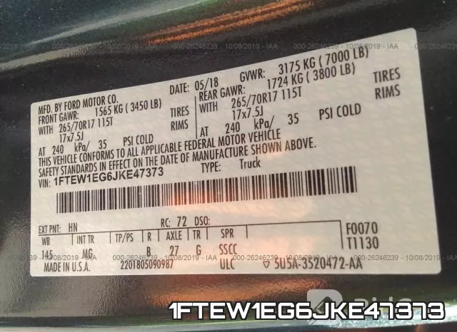 1FTEW1EG6JKE47373 фото 10