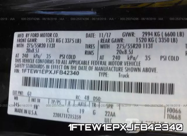 1FTEW1EPXJFB42340 фото 10