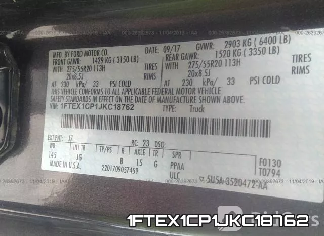 1FTEX1CP1JKC18762 фото 10
