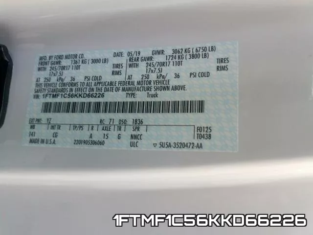 1FTMF1C56KKD66226 фото 2