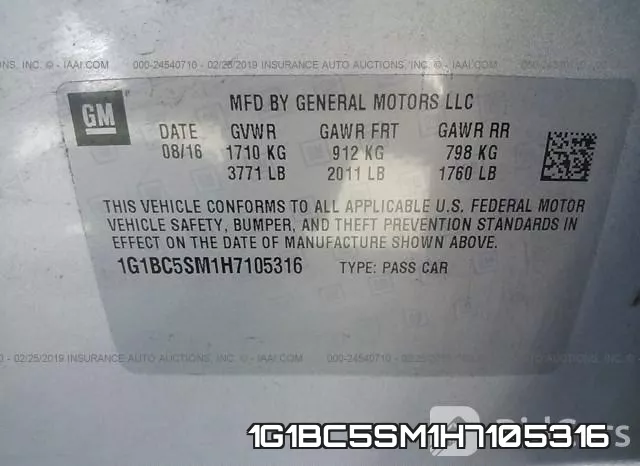 1G1BC5SM1H7105316 фото 10