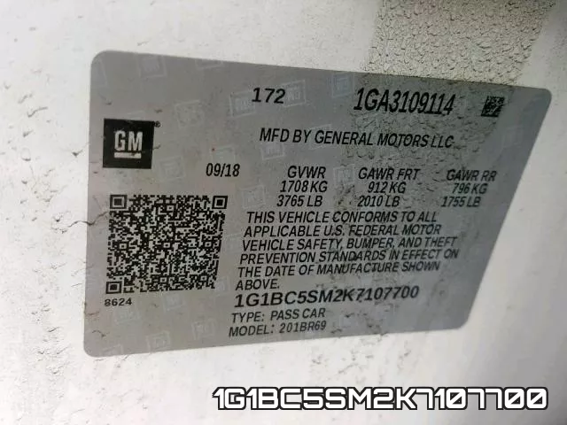 1G1BC5SM2K7107700 фото 2