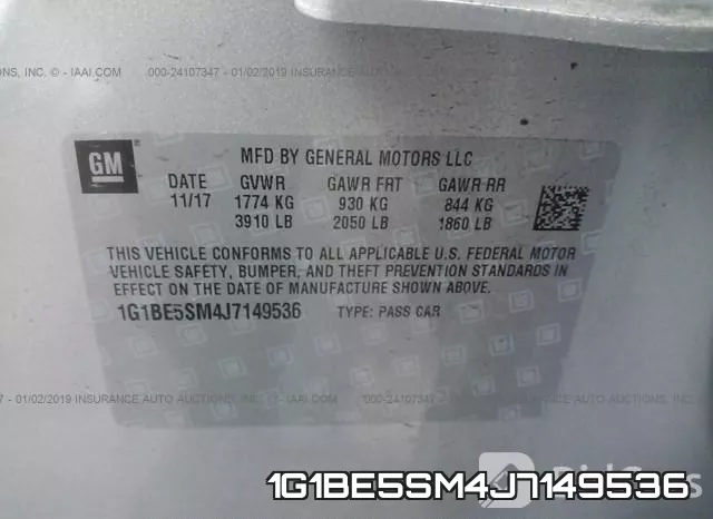 1G1BE5SM4J7149536 фото 10