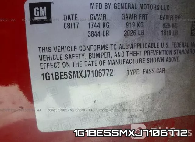 1G1BE5SMXJ7106772 фото 10
