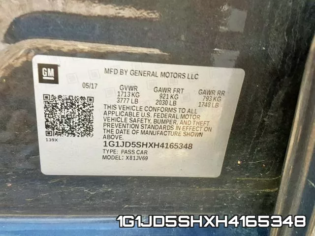1G1JD5SHXH4165348 фото 2